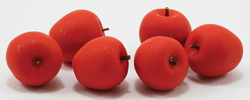 Dollhouse Miniature Red Apples, 6/Pk